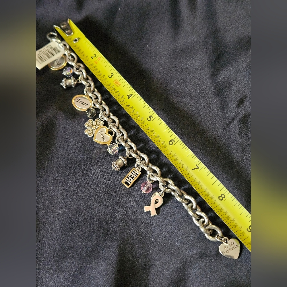 Brighton "Power of Pink" Breast Cancer Awareness charm bracelet. - Picture 9 of 10